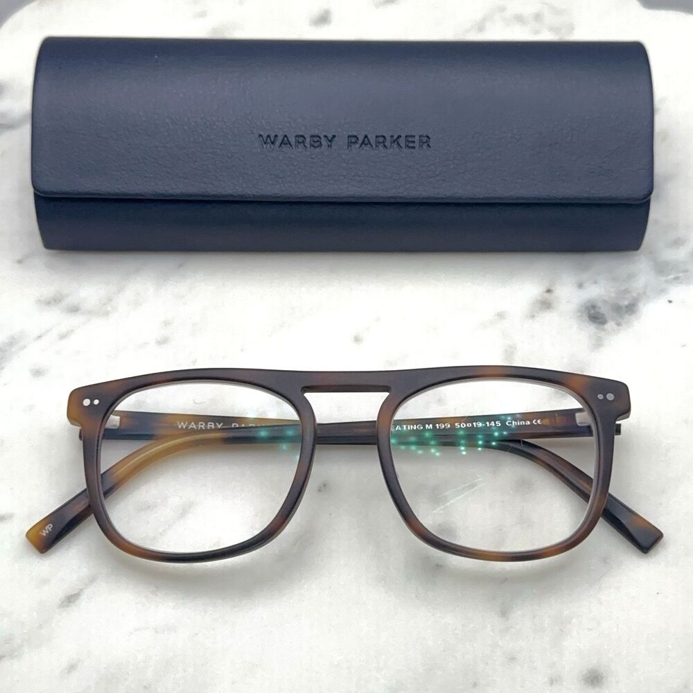 Warby Parker Keating M 199 Brown Matte Tortoise Eyeglasses Frames Only 50-19-145